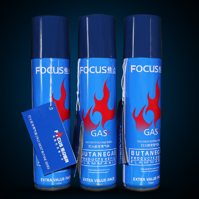 Focus焦点200ml打火机气体 超薄防风打火机蓝焰专用气体罐燃料瓶