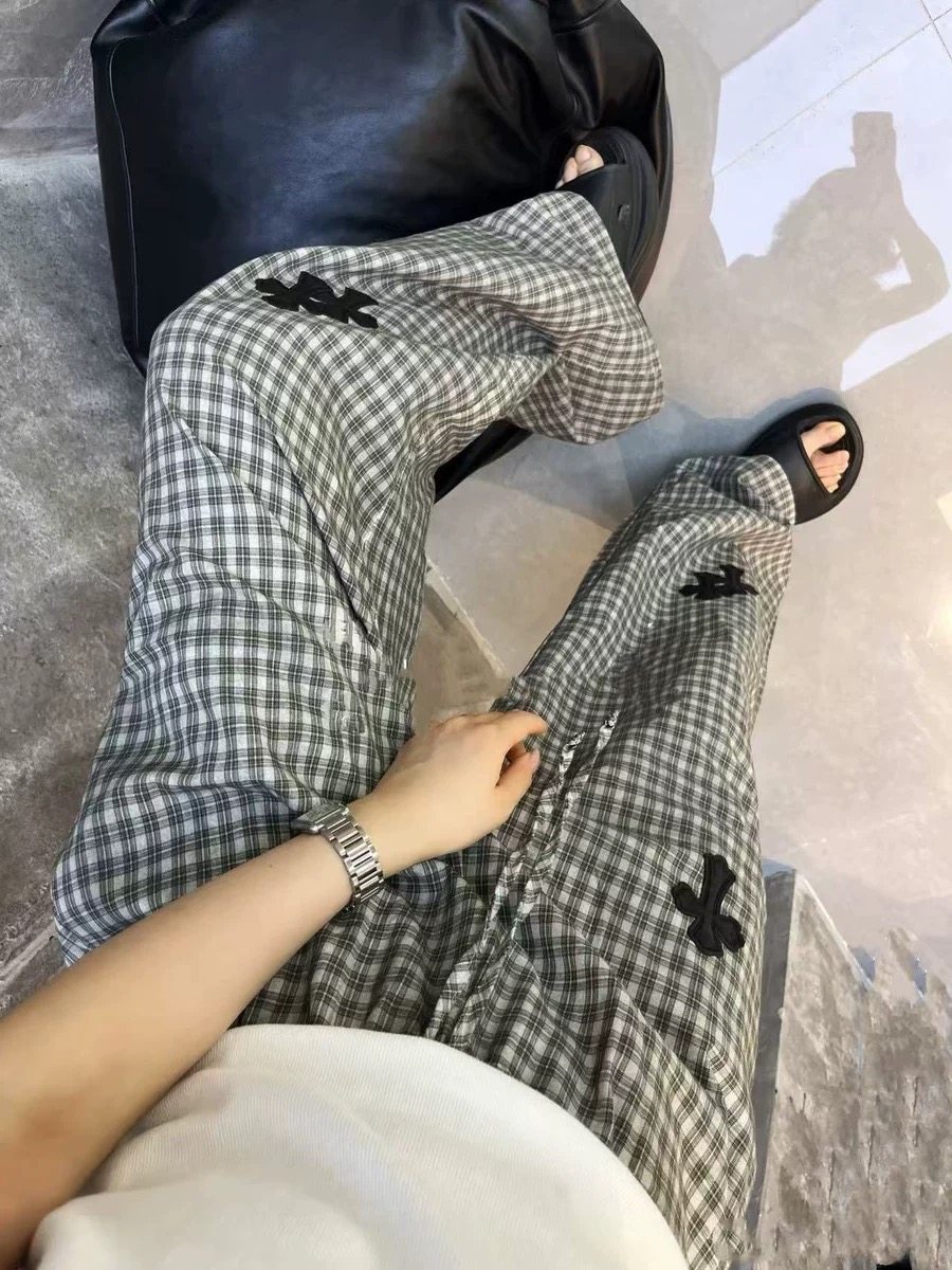 韩系休闲百搭pu十字格子休闲女长裤,女装/女士精品,休闲裤,淘宝优惠券,粉丝福利购,淘宝优惠卷