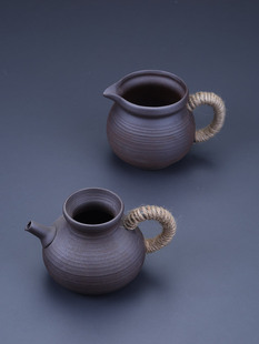 原矿粗陶手工公道杯陶瓷禅意分茶器公杯匀杯茶海简约复古风茶配件