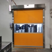 高效节能自动卷帘门不锈钢铝合金卷闸门感应玻璃门透明PVC快速门