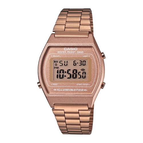 CASIO卡西欧中性数字的玫瑰金色石英手表B640WC 5ADF