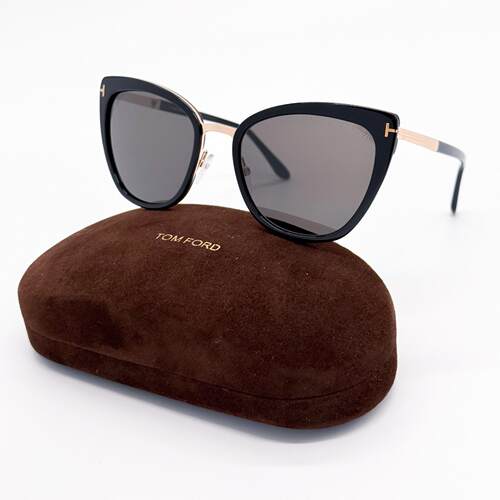 TOMFORD汤姆福特SIMONA TF717 01A女猫眼太阳眼镜墨镜FT0717亮黑
