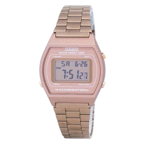 CASIO卡西欧数字的石英不锈钢50M夜光B640WC 5ADF男士手表