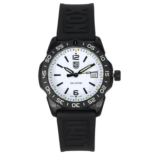 Luminox Pacific潜水橡胶表带白色表盘石英200M男士手表XS3127M
