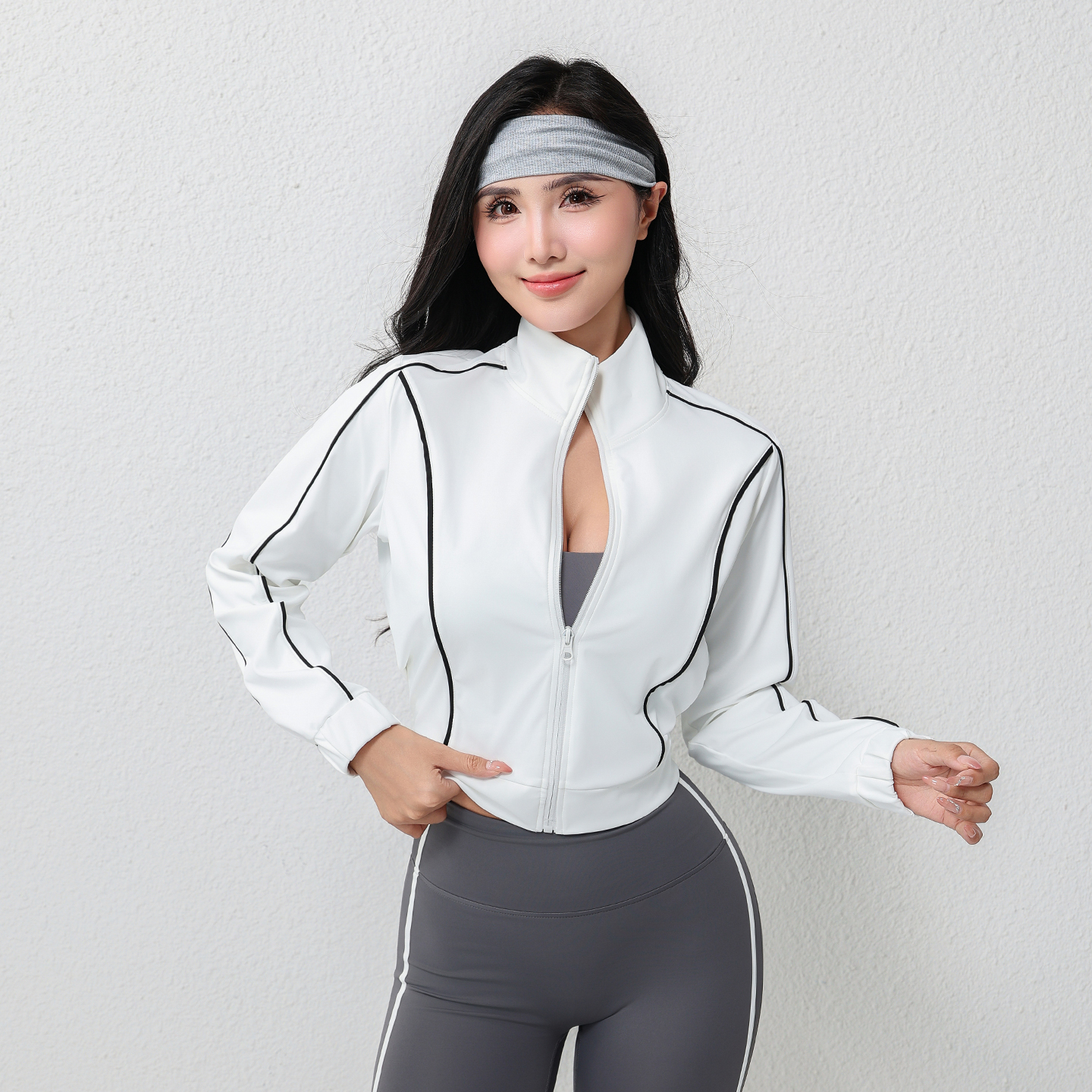 运动外套女新款线形宽松开衫夹克