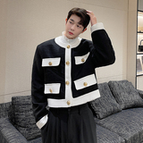 网红小香风ins明星同款西装外套高级感黑白撞色西服潮H1575P125，男装西服，星座1114（原A254）