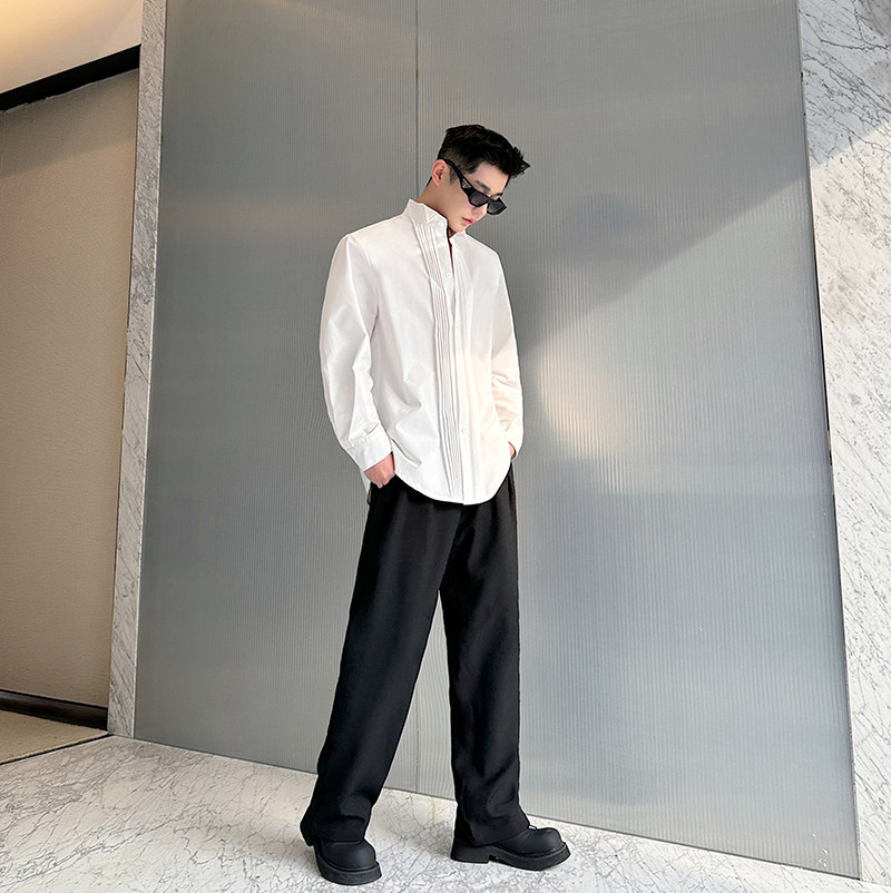 法式礼服翼领男士高级感商务宴会白衬衫打底衬衣韩版潮H2117P75,男装衬衫,星座1114（原A254）