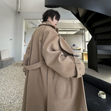 美式复古中长款双排扣加厚毛呢大衣气质显瘦过膝外套潮H2053P230，男装毛呢大衣，电商A254