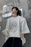 新中式烫钻压花铆钉织带T恤男装夏季短袖宽松体恤高级感H8012P80，男装T恤，星座1114（原A254）