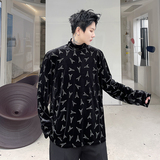 发型师男士韩版半高领拉链长袖T恤无性别高级感卫衣H1515，男装T恤，星座1114（原A254）