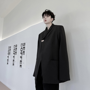 小众高级感个性金属装饰扣西装外套男设计感韩版西服潮H1762 P125图片