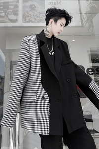 ins明星同款西服高级感设计师款小香风拼接西装外套男 H1736 P125图片