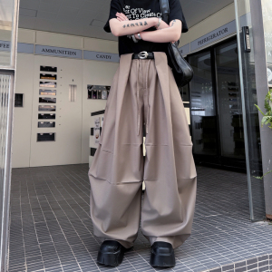 时尚直筒裤休闲垂感宽松设计感休闲裤长裤男女伞兵裤潮 H2250 P95图片
