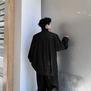 设计感小众痞帅长袖衬衫男女撞色高级感衬衣上衣潮流 H2192 P85图片