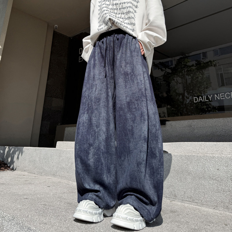 美式时尚蜡染运动裤男女垂感宽松阔腿裤休闲直筒卫裤H2238P100,男装休闲裤,星座1114（原A254）