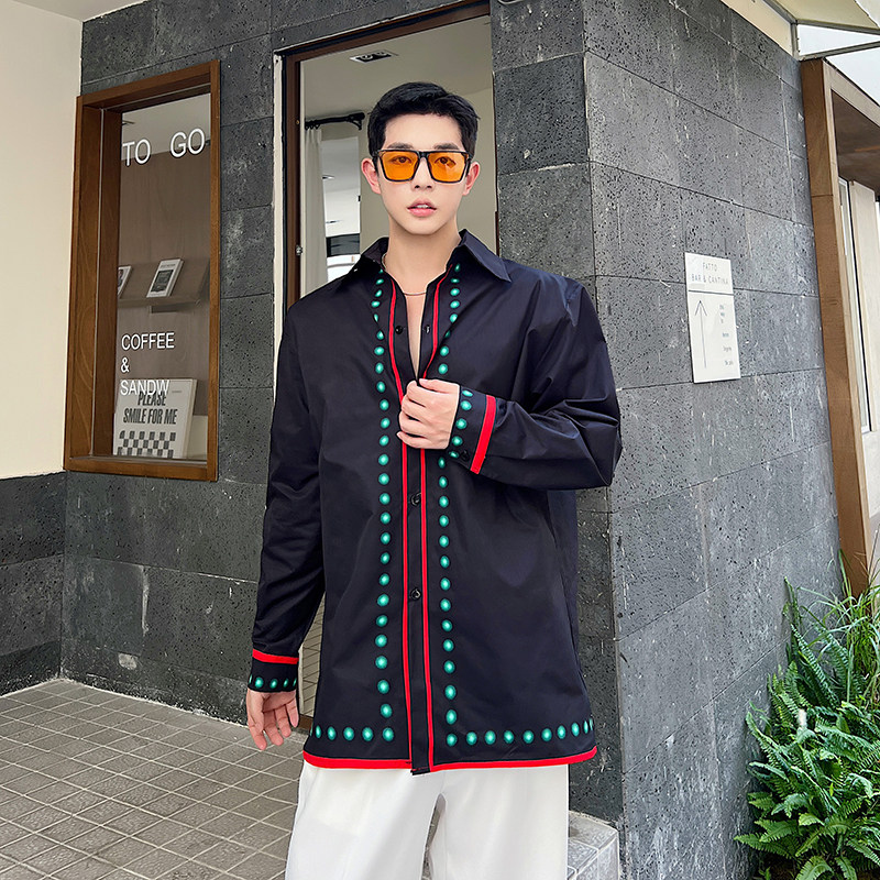 原创网红高级感小众长袖衬衫男设计师款韩版休闲衬衣潮H1802P75,男装衬衫,星座1114（原A254）