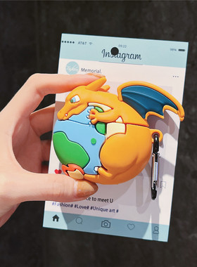 原创精品适用华为freeclip2耳夹二代宝可梦精灵球软壳保护套华为freebuds7i喷火龙皮卡丘耿鬼5i保护壳