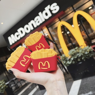 原创精品麦当劳M记薯条笑脸适用airpodspro2保护套苹果耳机airpods4保护壳硅胶aipods蓝牙耳机保护壳pro2