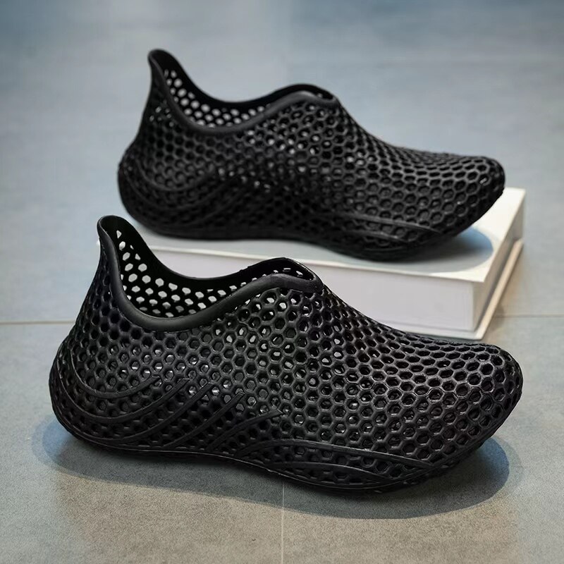 新品3d打印鞋男凉鞋2026新款夏季透气网鞋情侣沙滩网面鞋潮流洞洞