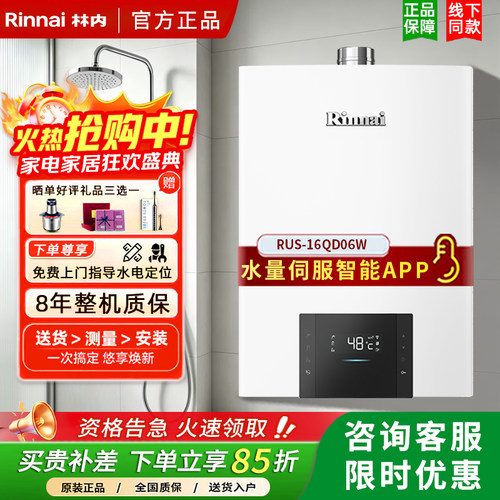 林内智能恒温恒温16升强排式
