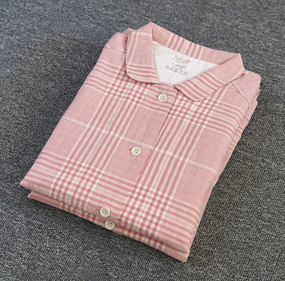 原单女纯棉砂洗全棉家居服睡衣