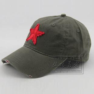 春夏新款棒球帽子男士遮阳帽户外休闲帽男女通用鸭舌帽红五星帽子