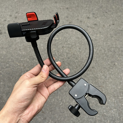 加厚钳夹户外直播手机支架金属软管垂钓手机夹轮椅支撑架圆管固定