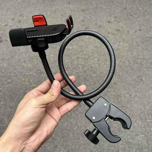 加厚钳夹户外直播手机支架金属软管垂钓手机夹轮椅支撑架圆管固定