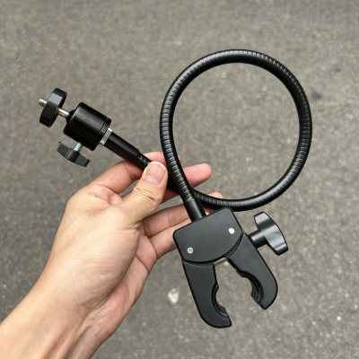 软管钓椅手机架加厚钳夹GoPro运动相机360x3支架万向云台圆管固定