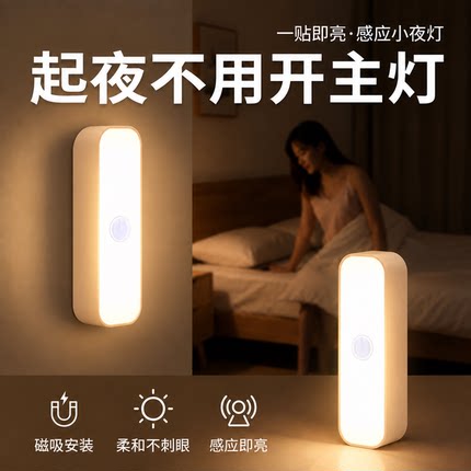 小夜灯台灯充电照明灯宿舍床上用小灯卧室床头磁吸阅读灯续航护眼