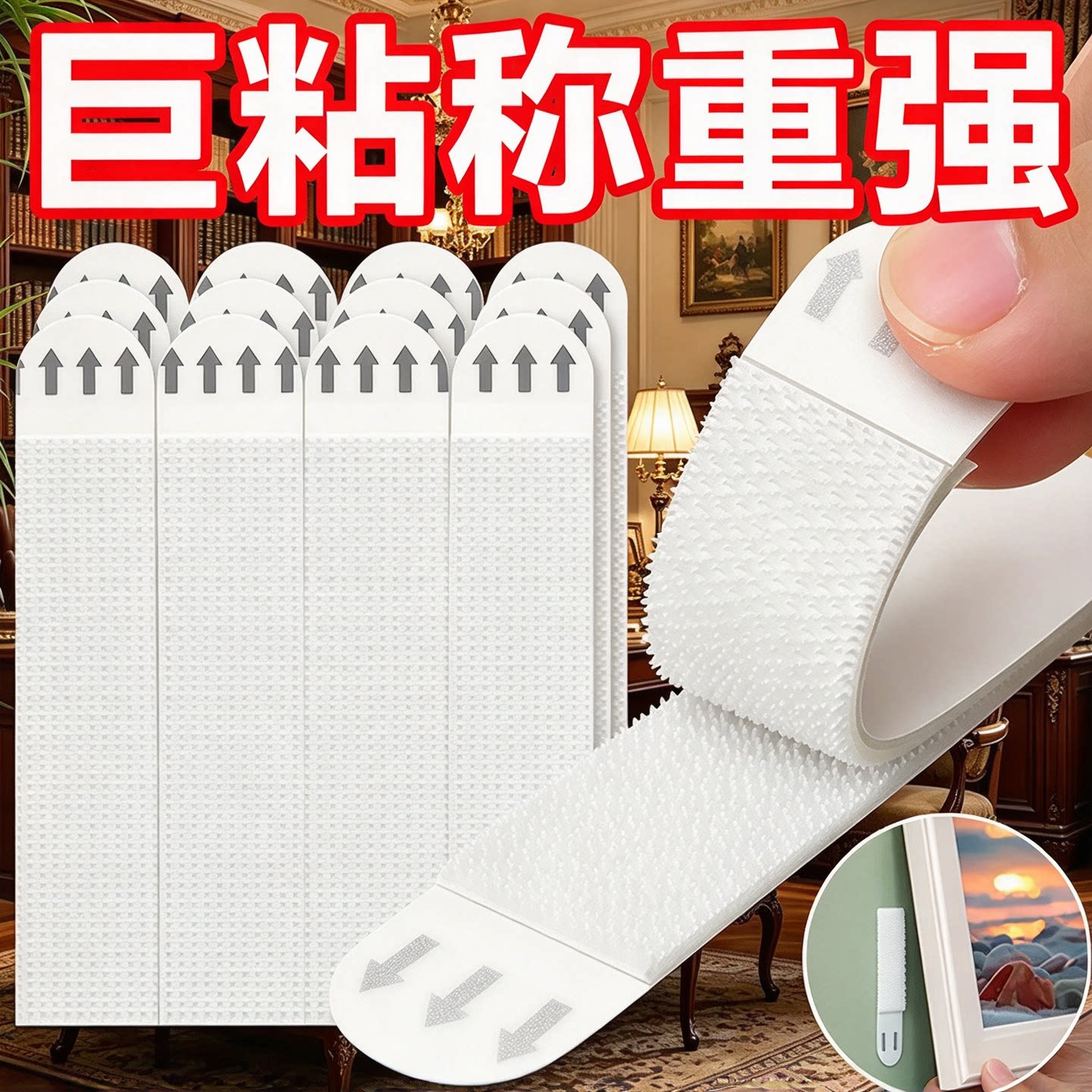 免打孔强力无痕胶相框挂墙魔术贴