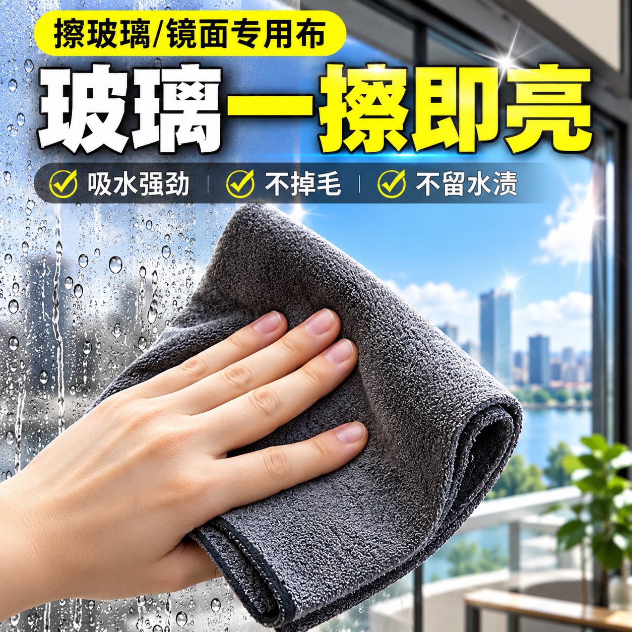 魔力抹布擦玻璃镜子专用无水印