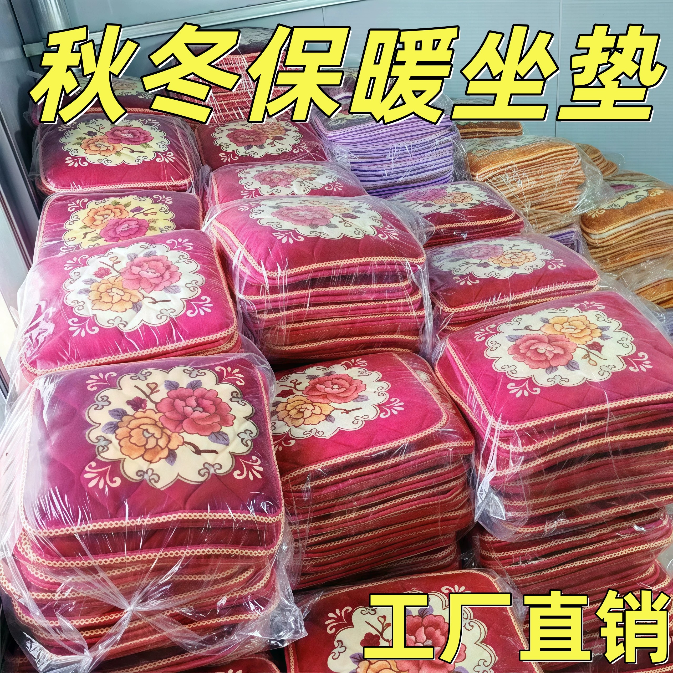 秋冬加厚防滑毛绒家用椅垫