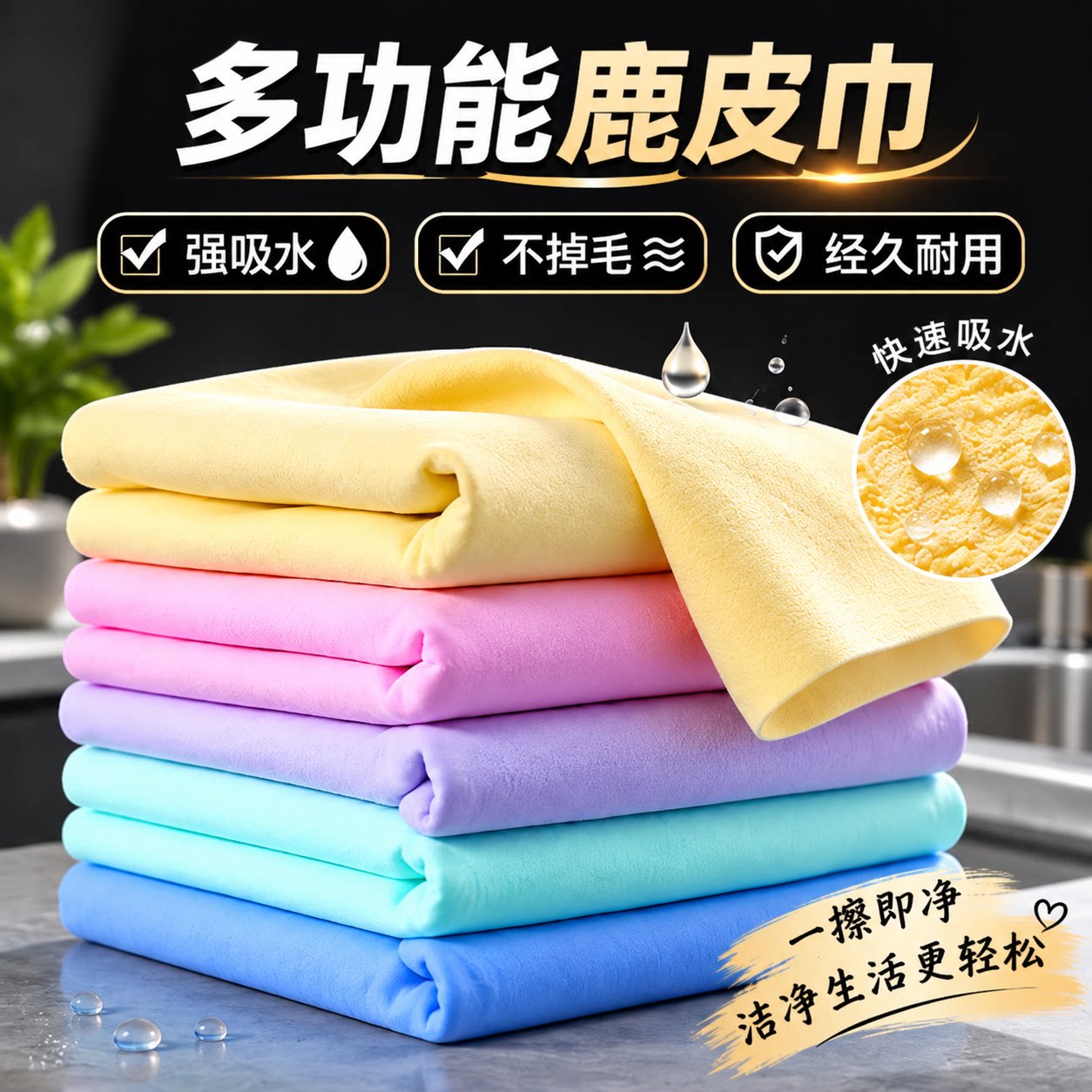 加厚鹿皮巾超强吸水速干不掉毛