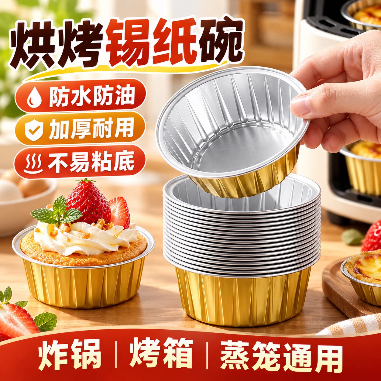 空气炸锅锡纸碗可复用烤箱烘焙