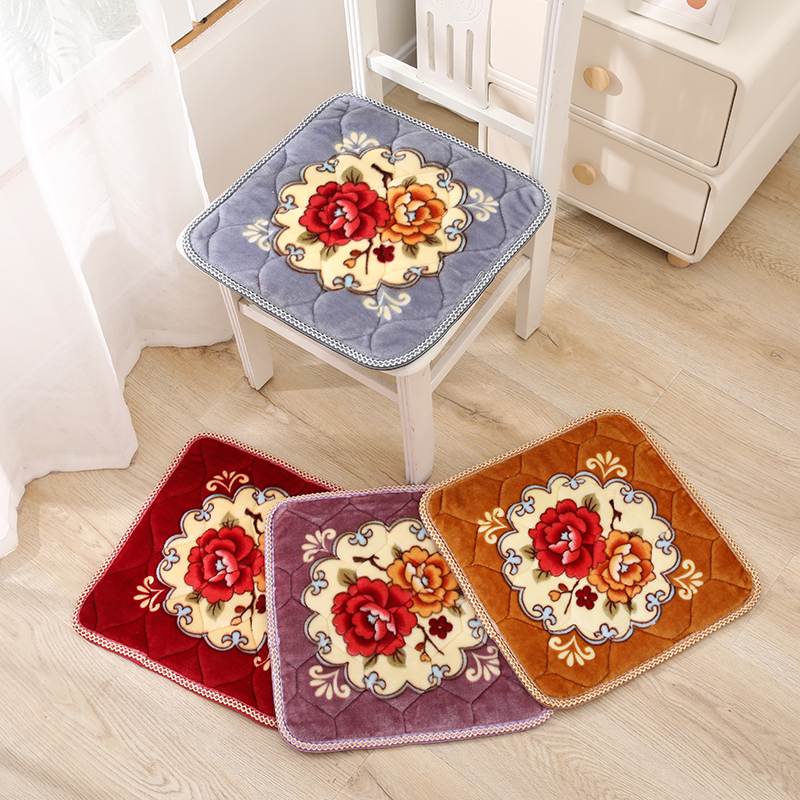 加厚毛绒坐垫冬季保暖防滑