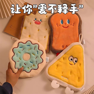 可爱擦手巾挂式吸水加厚卫生间卡通擦手帕毛巾洗手小方巾厨房抹布