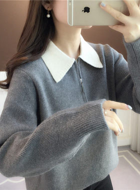 高级感超好看灰色毛衣女秋冬2025新款爆款冬季加厚内搭针织打底衫