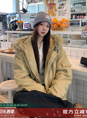 Vs what「深冬物语」冬季毛领加厚棉服女2025年新款保暖棉衣外套