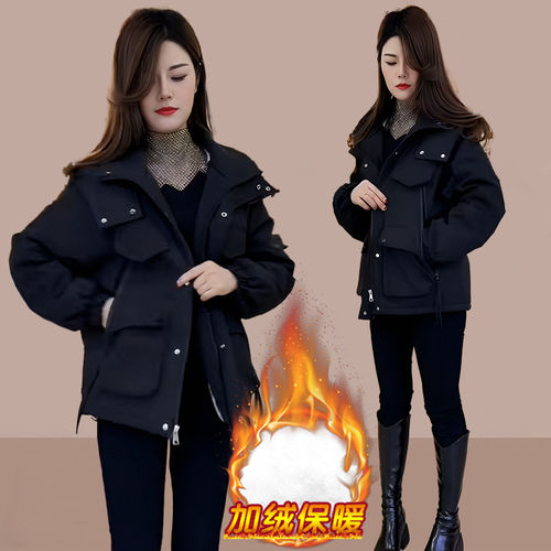 加绒加厚连帽冲锋衣女202