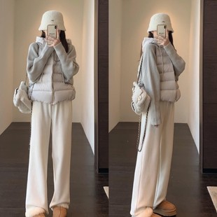 假两件小个子棉袄外套 韩系拼接针织袖 羽绒棉衣棉服女冬季 2025新款