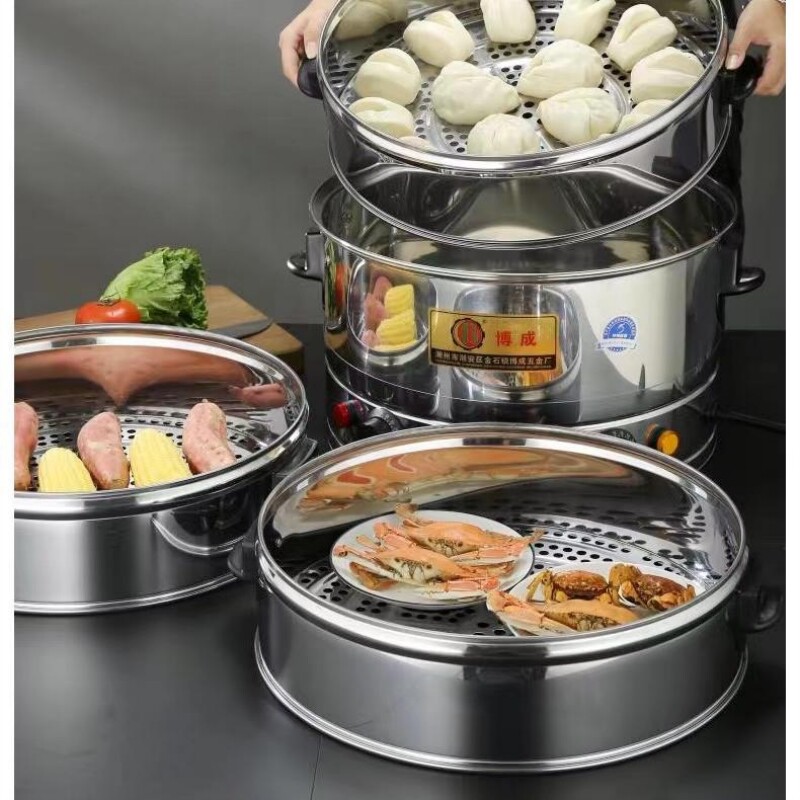 电加热蒸锅电蒸笼家用笼屉不锈钢包子机商用蒸包炉特大号馒头多层