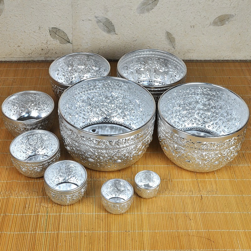 东南亚风泰式供水锡器spa装饰碗