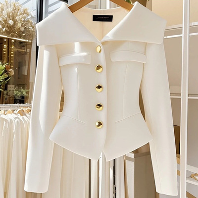 2025早春女装小香风白色收腰外套独特超好看高端欧货职业正装上衣