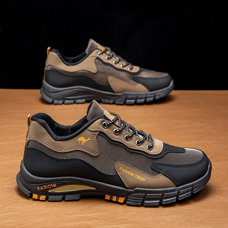 鞋子男秋冬新款户外徒步登山鞋防滑耐磨中老年健步鞋舒适透气男鞋