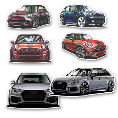 汉魂贴纸适用于MINI车贴奥迪RS4贴纸定制后窗剪影遮挡划痕 5427