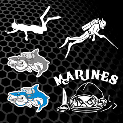 汉魂贴纸适用于潜水服浮潜潜水镜潜水器潜水装备汽车反光贴纸