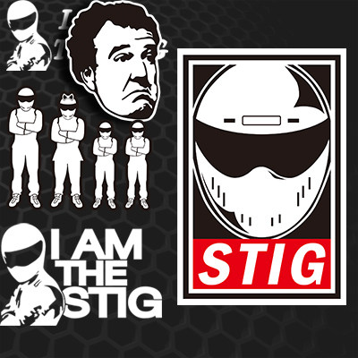 试车哥 STIG 汽车车手蒙面车手 I AM STIG试替哥匿名试车手车贴纸