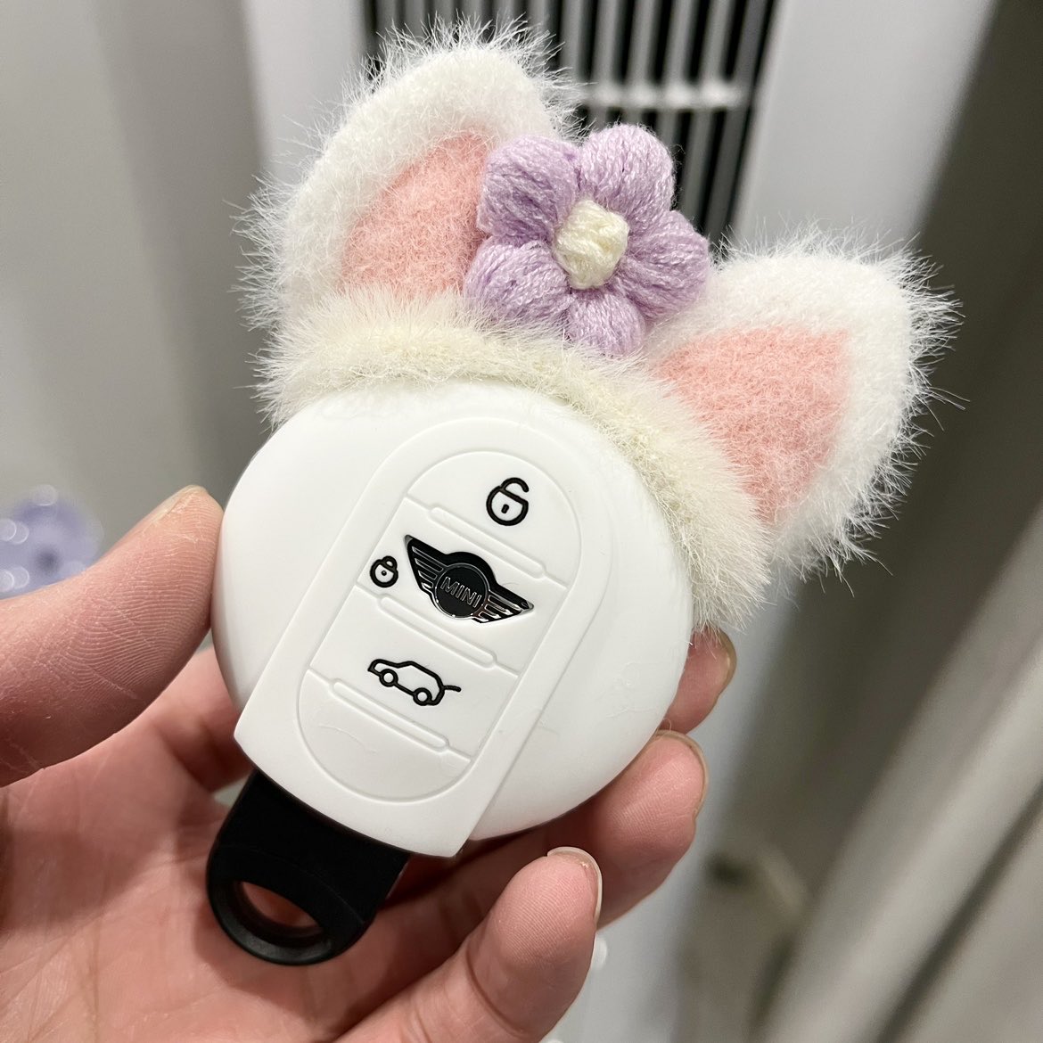 适用车钥匙套宝马迷你可爱毛绒