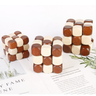 鲁班锁神龙摆尾古典益智玩具木制智力开发学习教具百变木魔方摆件